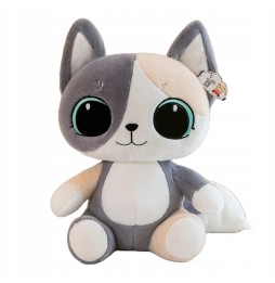 Pluszowy kotek biało-szary 24 cm - maskotka