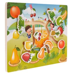 Wooden Fruit and Vegetable Puzzle Set for Kids