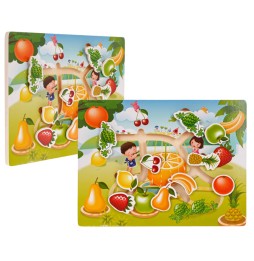 Wooden Fruit and Vegetable Puzzle Set for Kids