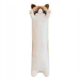 Long White-Brown Cat Plush Toy 100 cm