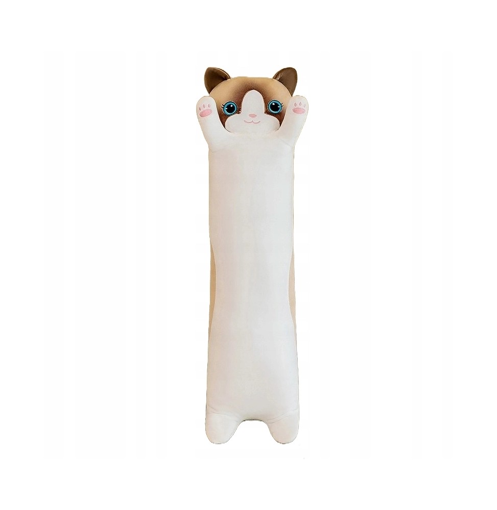 Long White-Brown Cat Plush Toy 100 cm