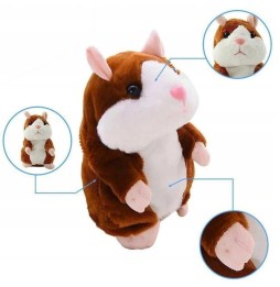 Talking Interactive Hamster Plush Toy Gray