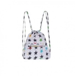 My Bag XS Star White Drawstring Backpack