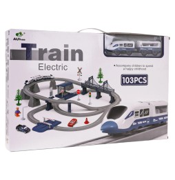 Train Station Set + Accessories 103 Parts for Kids