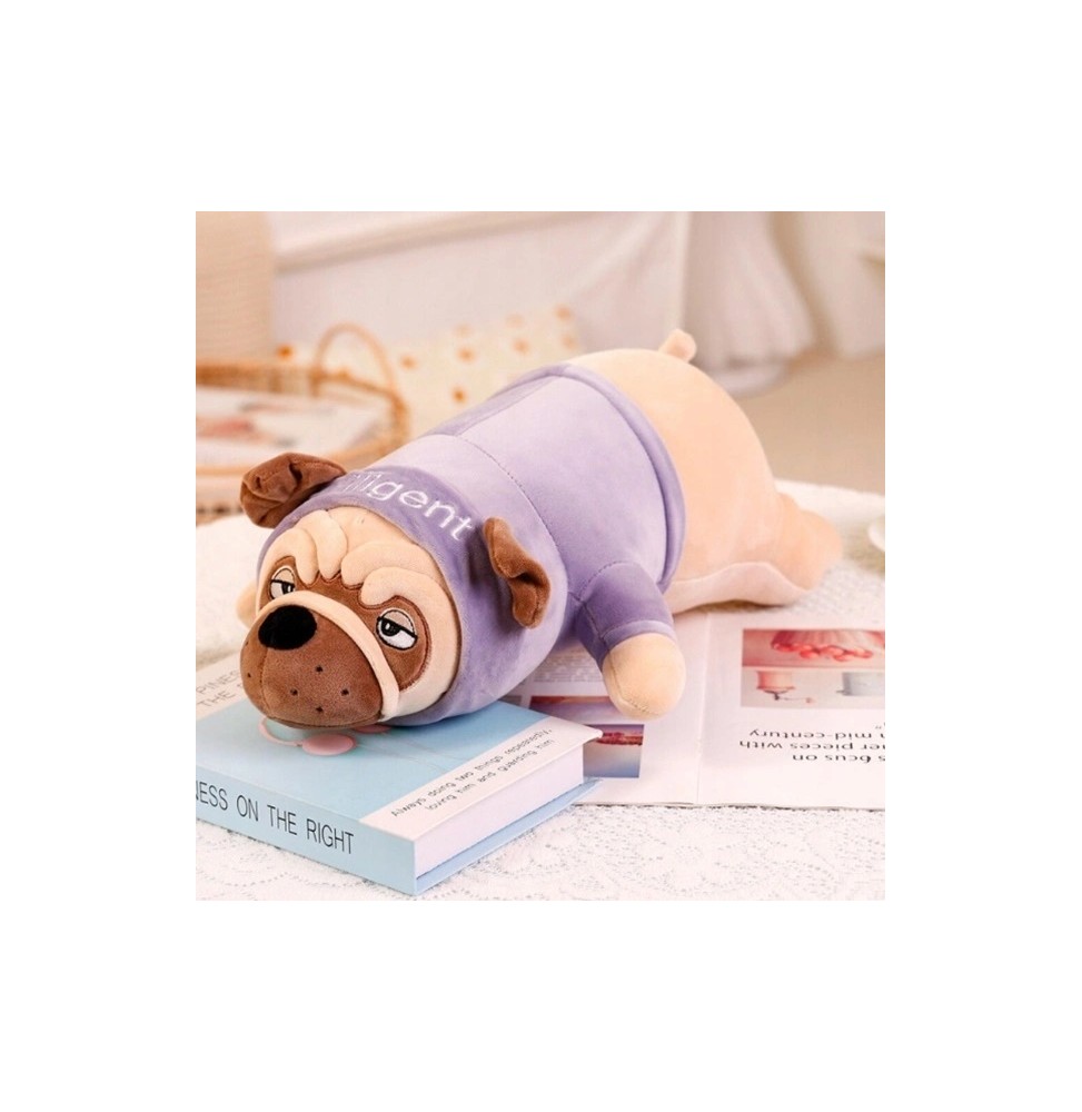 Maskotka pies mops 45 cm w czerwonym sweterku Maskotka pies mops 45 cm w czerwonym sweterku