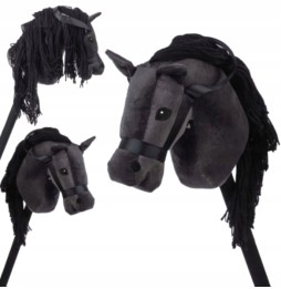 Black hobby horse with mane and slime ball