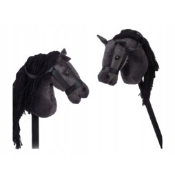 Black hobby horse with mane and slime ball