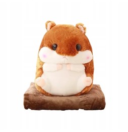 Cuddly Plush Pillow Blanket Hamster