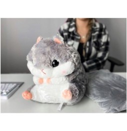 Cuddly Plush Pillow Blanket Hamster