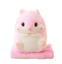 Cuddly Plush Pillow Blanket Hamster