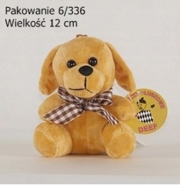 12cm Plush Dog with Bow