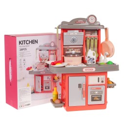 Kids Kitchen Set with Sound and Light Pink