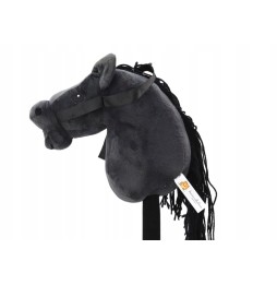 Plush Hobby Horse on Stick - Black