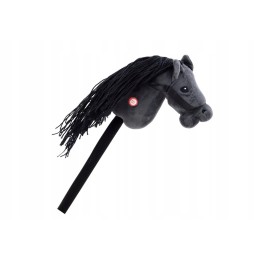 Plush Hobby Horse on Stick - Black