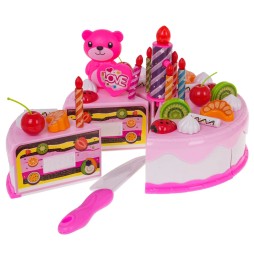 Birthday Set with Pink Cake for Kids