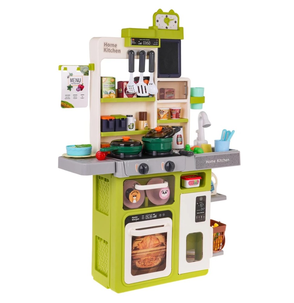 Kids Kitchen with Lights and Sounds 63pcs Green