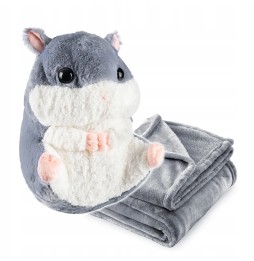 Plush Hamster with Blanket 3-in-1 for Kids