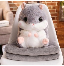 Plush Hamster with Blanket 3-in-1 for Kids