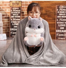 Plush Hamster with Blanket 3-in-1 for Kids