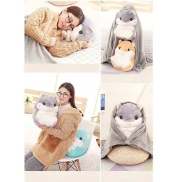 Plush Hamster with Blanket 3-in-1 for Kids