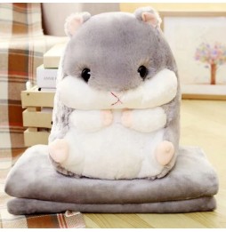 Plush Hamster with Blanket 3-in-1 for Kids