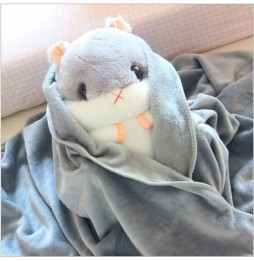 Plush Hamster with Blanket 3-in-1 for Kids