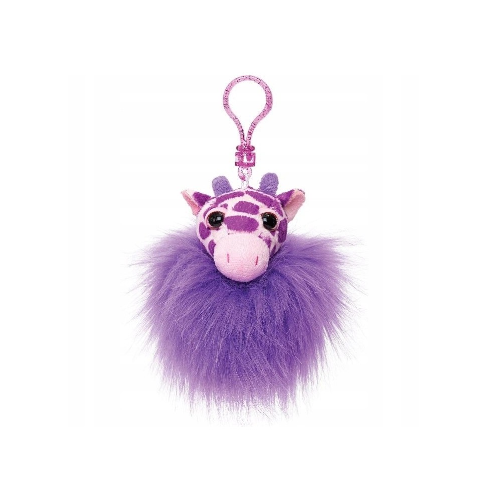 Purple Giraffe Pom Pom Keychain Russell