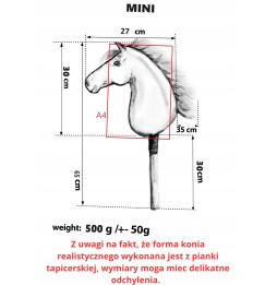 Realistyczny hobby horse czarno-biały A4