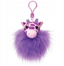 Purple Giraffe Pom Pom Keychain Russell