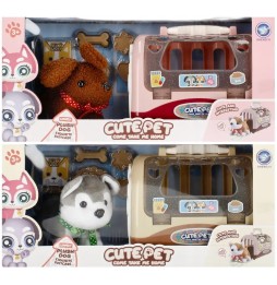 Plush Puppy Set with Carrier for Kids