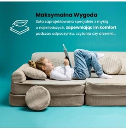 Sofa dziecięca Meowbaby Aesthetic premium sztruksowa