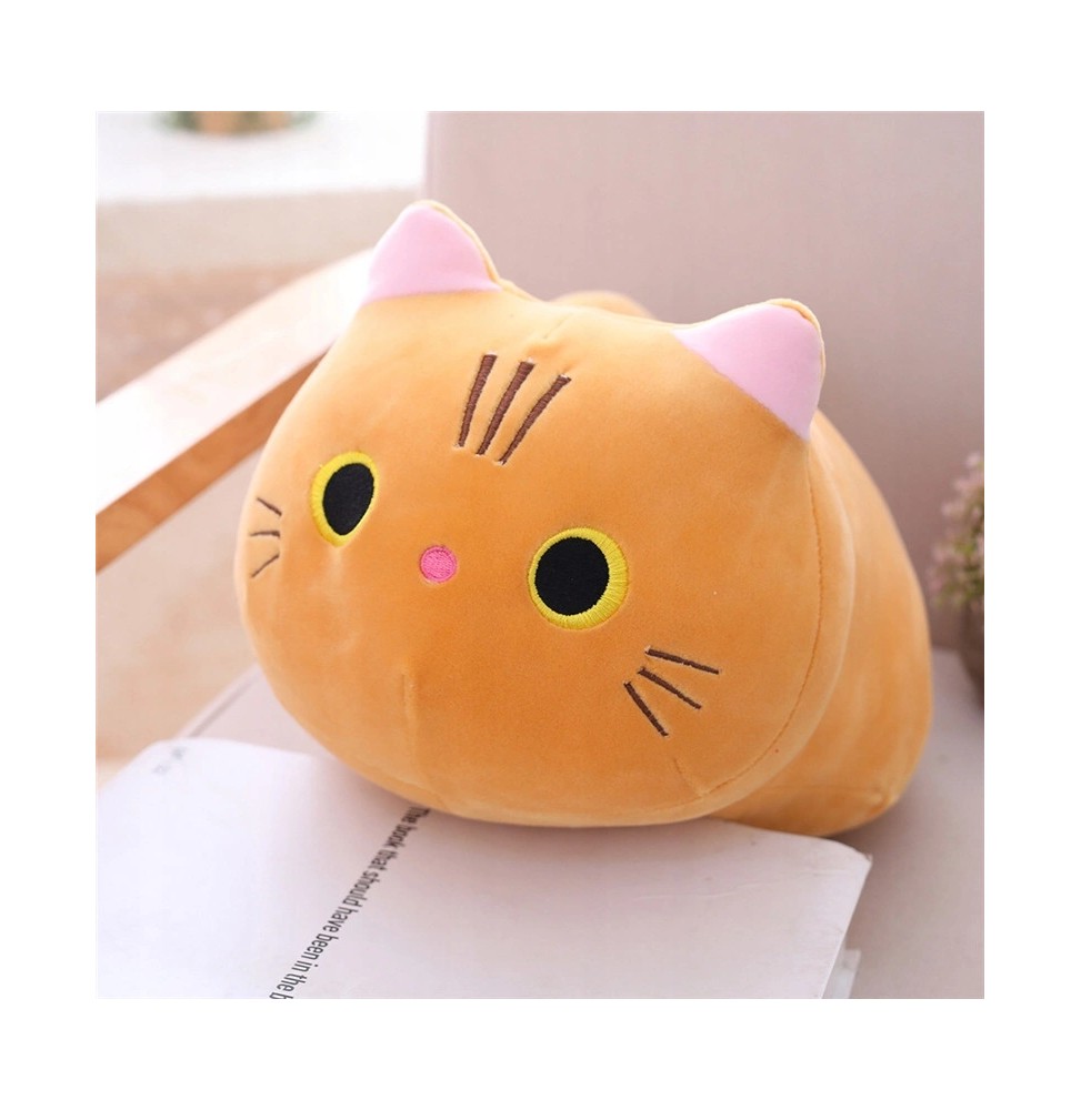 Cuddly Fat Cat Plush Toy 25 cm Brown