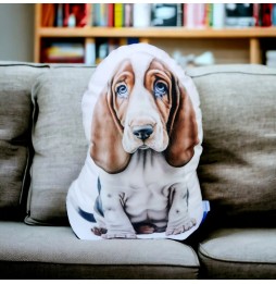 Poduszka piesek basset z mikrofazy 40 cm