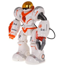 Wielofunkcyjny robot pomarańczowo biały r/c dla dzieci