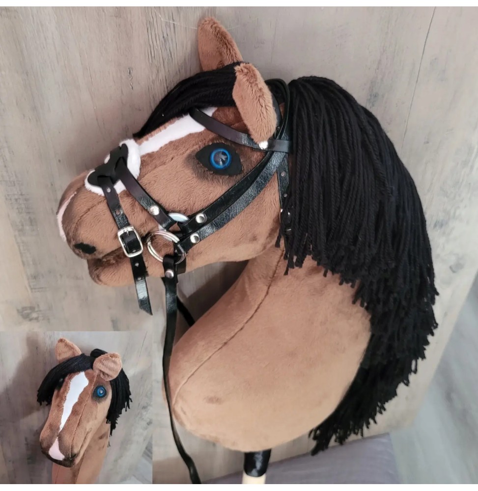 Hobby horse KOKOS 3D - niebieski z ogłowiem