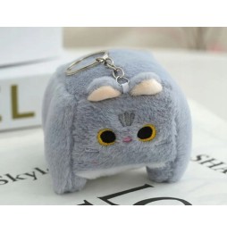 Plush Cat Keychain for Keys