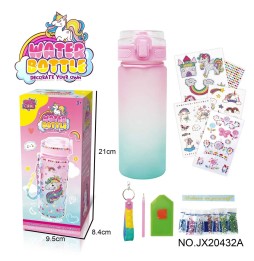 Unicorn Water Bottle with Decoration Accessories