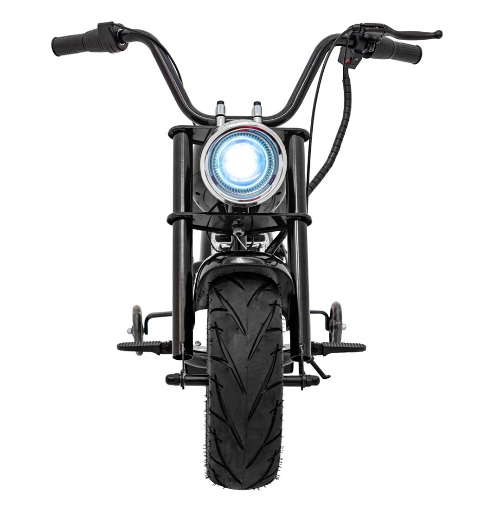 Motocicleta chopper warrior neagră pentru copii - 350W