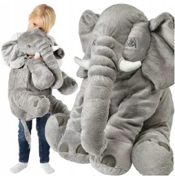 Plush Elephant Cuddle Toy 70 cm Gray