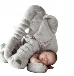 Plush Elephant Cuddle Toy 70 cm Gray