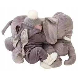 Plush Elephant Cuddle Toy 70 cm Gray