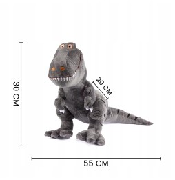 Pluszowy dinozaur Dino 55 cm szaro-srebrny