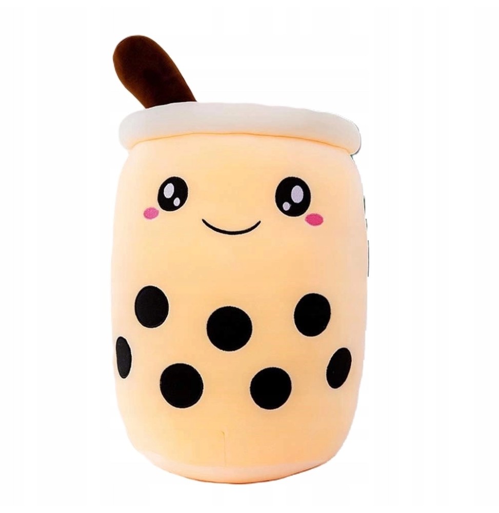 Pluszică mască bubble tea cană 35 cm bej