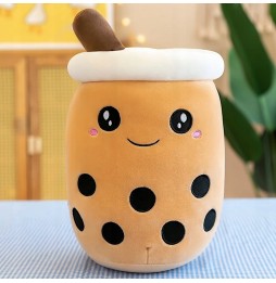 Pluszică mască bubble tea cană 35 cm bej