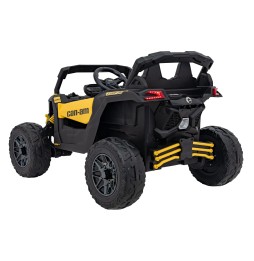 Vehicul ATV CAN-AM Maverick galben pentru copii