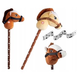 Plush Horse Head on a Stick with Sound