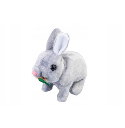 Interactive Gray Bunny with Carrot