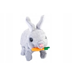 Interactive Gray Bunny with Carrot