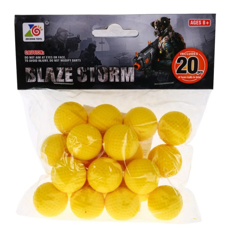 Set 20 bile din spumă pentru pistoale Blaze Storm