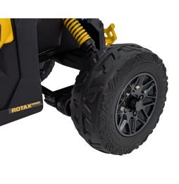 Vehicul ATV CAN-AM Maverick galben pentru copii